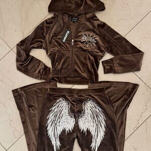 Y2K playboy brown set